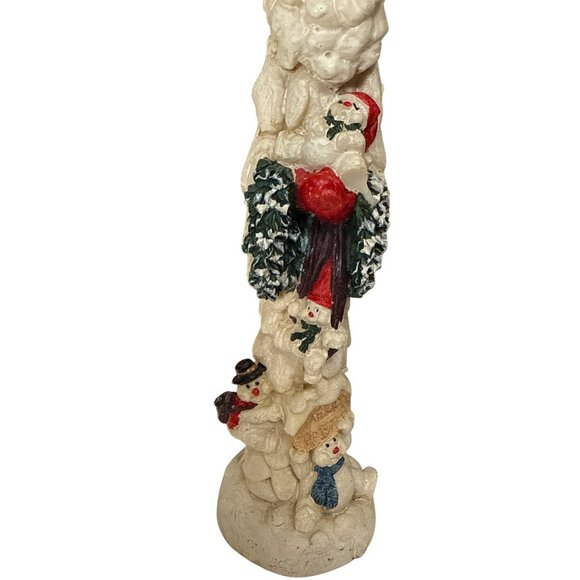 2 Vintage Christmas Santa Pencil Primitive Folk Art Collectible Resin Figurines - Picture 5 of 9